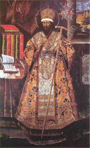 Alimpij Halyk. Metropolitan Dmytro Rostovsky (Tuptalo). Oil on canvas. 205 by 105 cm. II-nd half XVIII of century. National Art Museum of Ukraine, Kyiv.